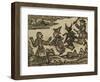 A Witch and Demon Flying On Broomsticks. There Is Also a Servant and Gentleman Depicted-null-Framed Giclee Print