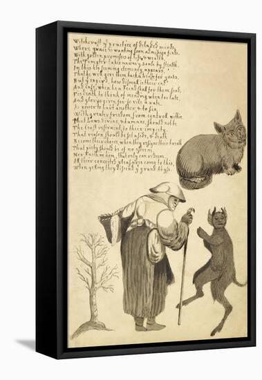A Witch and Her Familiars-null-Framed Stretched Canvas
