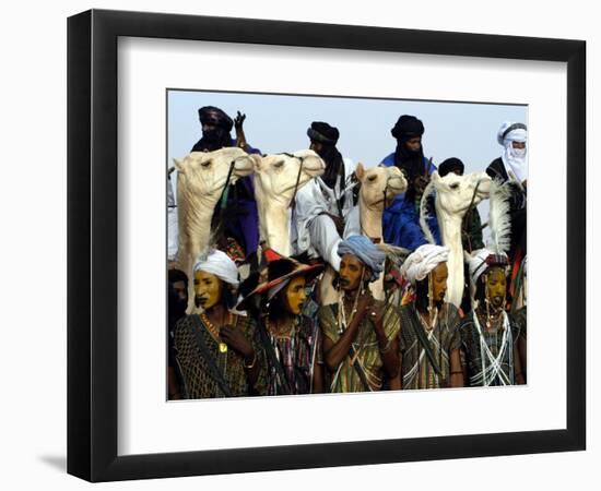 A Wodabe Man Waits to Perform a Dance of Male Beauty at a Festival in Ingall, Niger, Sept. 25, 2003-Christine Nesbitt-Framed Photographic Print
