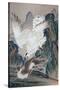 A Wolf Attacked by White Eagle-Kyosai Kawanabe-Stretched Canvas