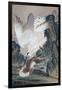 A Wolf Attacked by White Eagle-Kyosai Kawanabe-Framed Giclee Print