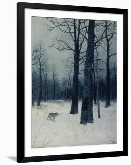 A Wolf in a Forest in Winter, 1885-Isaak Iljitsch Lewitan-Framed Giclee Print