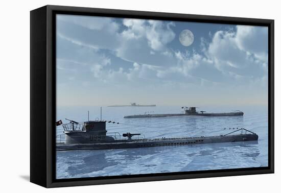 A Wolfpack of German U-Boat Submarines-null-Framed Stretched Canvas