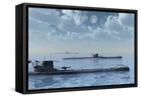 A Wolfpack of German U-Boat Submarines-null-Framed Stretched Canvas