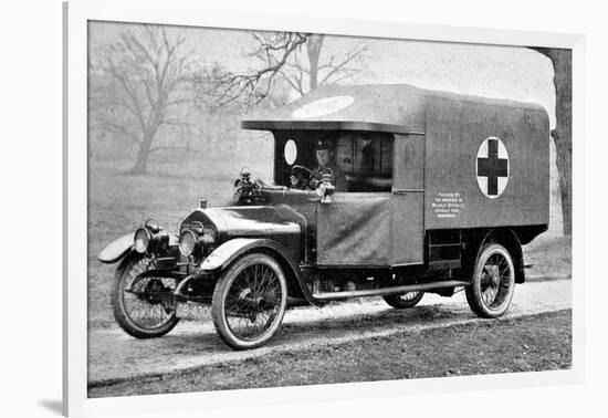 A Wolseley Ambulance Presented to the Birmingham Branch of the British Red Cross Society-null-Framed Photographic Print