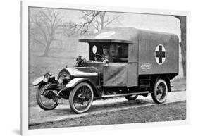 A Wolseley Ambulance Presented to the Birmingham Branch of the British Red Cross Society-null-Framed Photographic Print