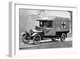 A Wolseley Ambulance Presented to the Birmingham Branch of the British Red Cross Society-null-Framed Photographic Print