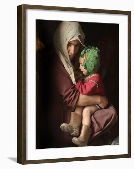 A Woman, 30, Clutches Her 3-Year-Old Daughter Sepgul-null-Framed Photographic Print