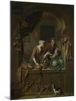 A Woman and a Fish-Pedlar in a Kitchen, 1713-Willem Van Mieris-Mounted Giclee Print