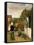 A Woman and a Maid in a Courtyard, c.1660-61-Pieter de Hooch-Framed Stretched Canvas