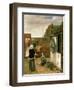 A Woman and a Maid in a Courtyard, c.1660-61-Pieter de Hooch-Framed Premium Giclee Print