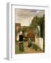 A Woman and a Maid in a Courtyard, c.1660-61-Pieter de Hooch-Framed Giclee Print