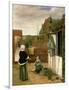 A Woman and a Maid in a Courtyard, c.1660-61-Pieter de Hooch-Framed Giclee Print