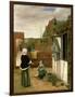 A Woman and a Maid in a Courtyard, c.1660-61-Pieter de Hooch-Framed Giclee Print