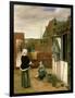 A Woman and a Maid in a Courtyard, c.1660-61-Pieter de Hooch-Framed Giclee Print