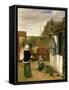 A Woman and a Maid in a Courtyard, c.1660-61-Pieter de Hooch-Framed Stretched Canvas