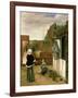 A Woman and a Maid in a Courtyard, c.1660-61-Pieter de Hooch-Framed Giclee Print