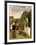 A Woman and a Maid in a Courtyard, c.1660-61-Pieter de Hooch-Framed Giclee Print