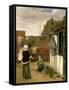 A Woman and a Maid in a Courtyard, c.1660-61-Pieter de Hooch-Framed Stretched Canvas