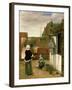 A Woman and a Maid in a Courtyard, c.1660-61-Pieter de Hooch-Framed Giclee Print