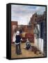 A Woman and a Maid in a Courtyard, C1660-1661-Pieter de Hooch-Framed Stretched Canvas