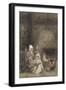 A Woman and Child by a Hearth, 1842-William Evans-Framed Giclee Print