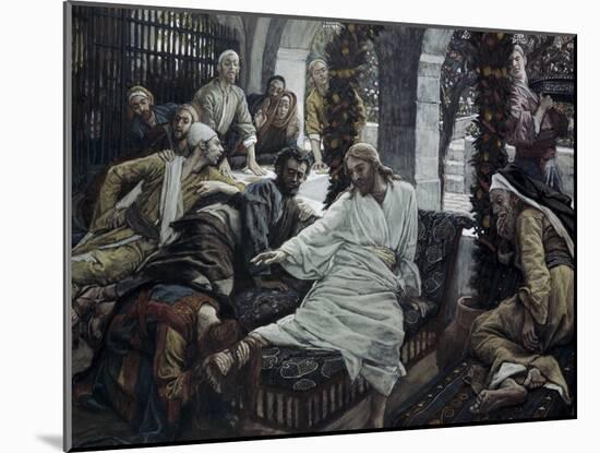 A Woman Anoints the Feet of Jesus-James Tissot-Mounted Giclee Print