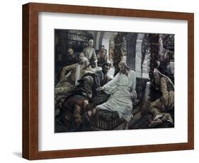 A Woman Anoints the Feet of Jesus-James Tissot-Framed Giclee Print