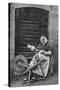 A Woman at a Spinning Wheel, Dinan, Brittany, France, C1922-null-Stretched Canvas