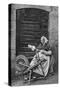 A Woman at a Spinning Wheel, Dinan, Brittany, France, C1922-null-Stretched Canvas