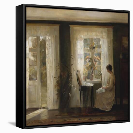 A Woman at a Sunny Window-Carl Holsoe-Framed Stretched Canvas