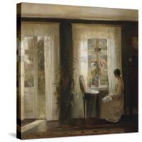 A Woman at a Sunny Window-Carl Holsoe-Stretched Canvas