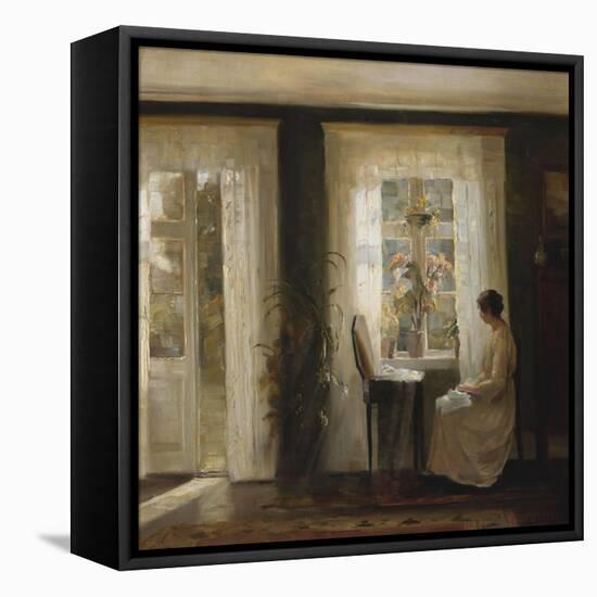 A Woman at a Sunny Window-Carl Holsoe-Framed Stretched Canvas