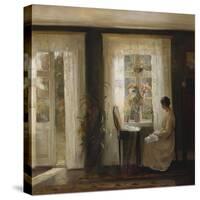 A Woman at a Sunny Window-Carl Holsoe-Stretched Canvas