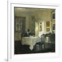 A Woman at a Table in a Dining Room-Carl Holsoe-Framed Giclee Print