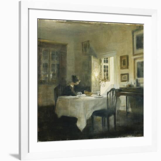 A Woman at a Table in a Dining Room-Carl Holsoe-Framed Giclee Print