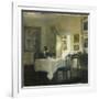 A Woman at a Table in a Dining Room-Carl Holsoe-Framed Giclee Print