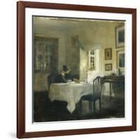 A Woman at a Table in a Dining Room-Carl Holsoe-Framed Giclee Print