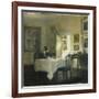 A Woman at a Table in a Dining Room-Carl Holsoe-Framed Giclee Print