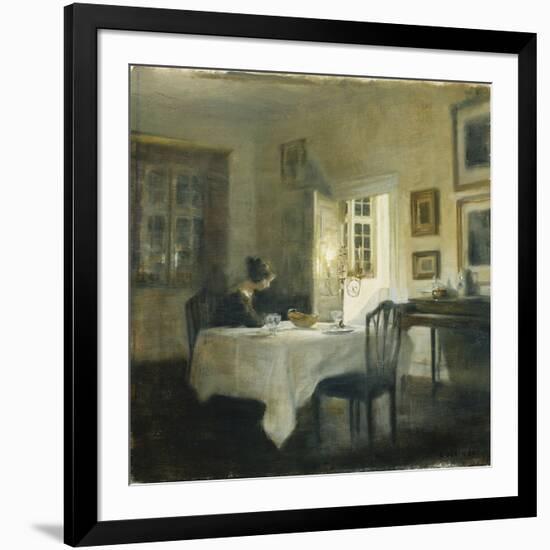 A Woman at a Table in a Dining Room-Carl Holsoe-Framed Giclee Print