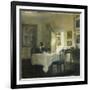 A Woman at a Table in a Dining Room-Carl Holsoe-Framed Giclee Print