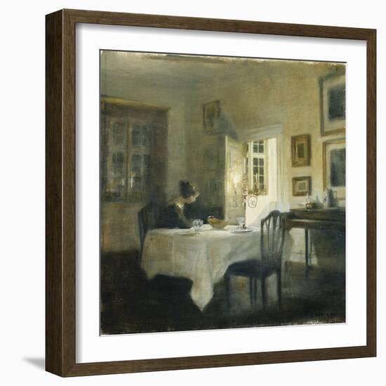 A Woman at a Table in a Dining Room-Carl Holsoe-Framed Giclee Print