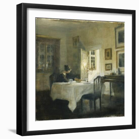 A Woman at a Table in a Dining Room-Carl Holsoe-Framed Giclee Print