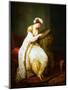 A Woman at Needlepoint by Angelica Kauffmann-Geoffrey Clements-Mounted Premium Giclee Print