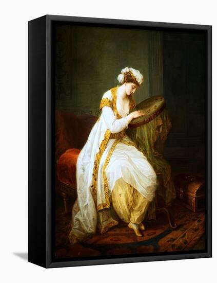 A Woman at Needlepoint by Angelica Kauffmann-Geoffrey Clements-Framed Stretched Canvas