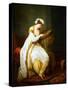 A Woman at Needlepoint by Angelica Kauffmann-Geoffrey Clements-Stretched Canvas