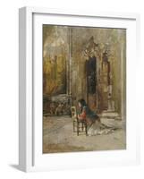 A Woman at Prayer in a Church-Mose Bianchi-Framed Giclee Print
