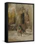 A Woman at Prayer in a Church-Mose Bianchi-Framed Stretched Canvas