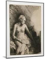 A Woman at the Bath with a Hat Beside Her, 1658-Rembrandt van Rijn-Mounted Giclee Print