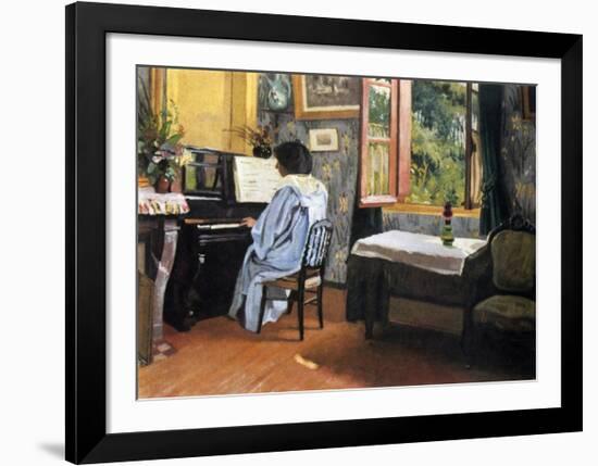 A Woman at the Piano-Félix Vallotton-Framed Giclee Print